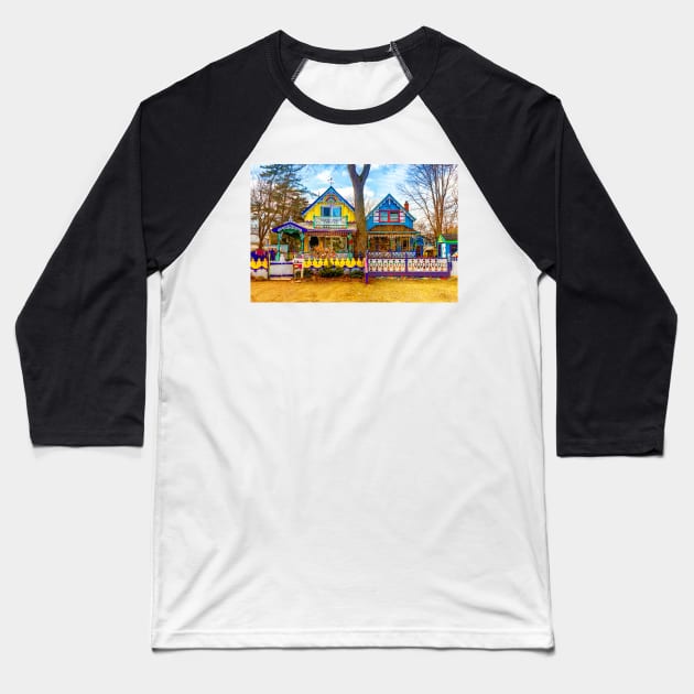 Victorian Gingerbread Cottages 1 Baseball T-Shirt by Robert Alsop